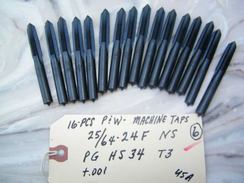 16-PCS -P &amp; W - MACHINE TAPS - 25/64-24 F, USA