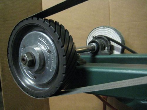 Chicago rubber co. 2&#034; x 8&#034; contact wheel w/ fafnir blocks, a1&#034; shaft &amp; buffer for sale