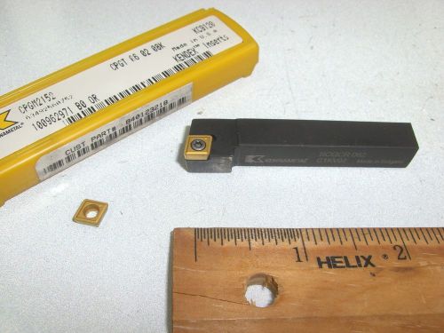 Kennametal 3/8&#034; indexable tool holder with (5) cpgm-21.52 carbide inserts for sale