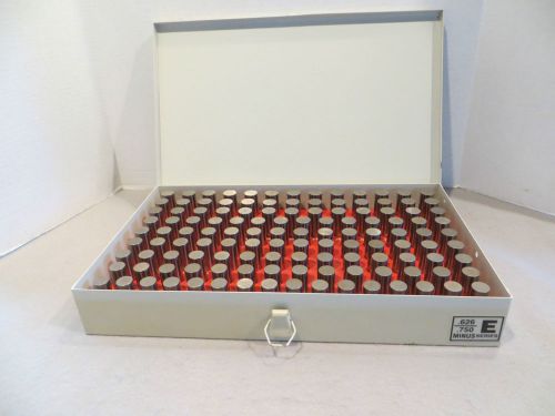 Vermont gage machinist .626-.750 steel pin gage set minus e series for sale