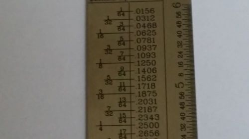Stainless Steel Ruler with Tap and Drill Reference Chart, Inch 1/64&#034; - Length 6&#034;