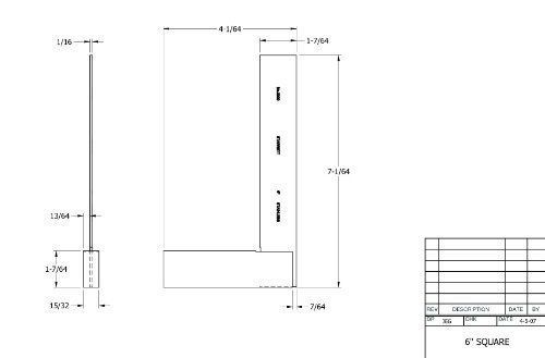 Starrett 3020-6 toolmakers grade stainless steel square, 3-29/32&#034; beam length, for sale