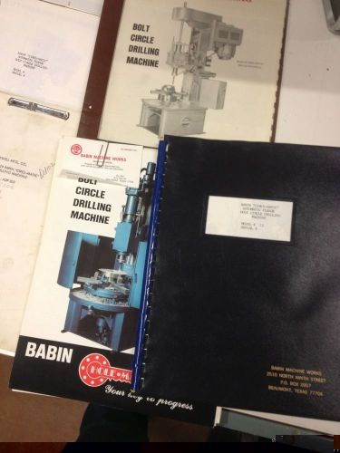 Babin Circle-Matic Model 12 &amp; 24 Drilling Machine Manuals