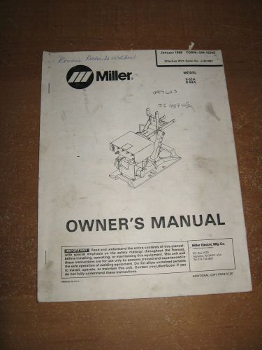 Miller s-52a, s-54a wire feeder owners manual for sale