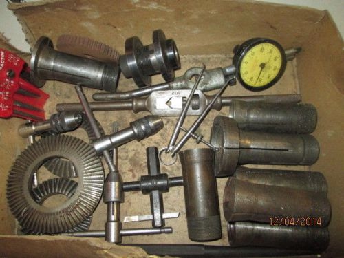 Machinist lathe mill lot of machinist collets tap wrench gears circle cutter etc for sale