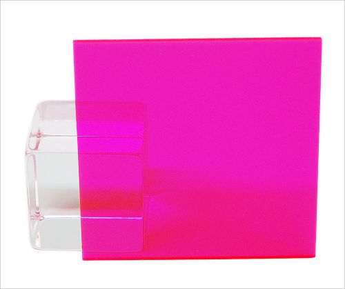 Pink Fluorescent Acrylic Plexiglass sheet 1/8&#034; x 24&#034; x 24&#034; #9095