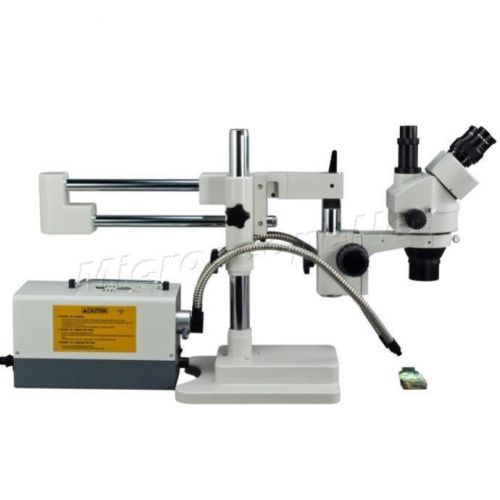 Omax 2x-270x dual_bar boom zoom stereo trinocular microscope+dual fiber light for sale