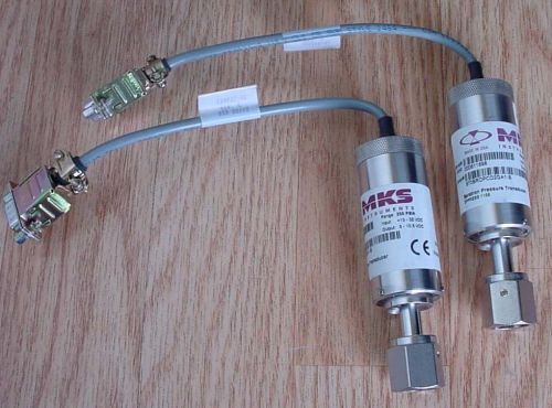 (2) mks 870brdpcd2ga1-s baratron pressure transducer range 250 psia, 5-10 5 vdc for sale