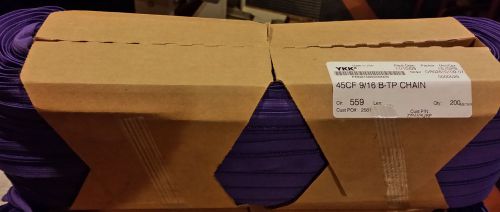 Ykk 4.5cf zipper chain 9/16&#034; b-tp color 559 purple full roll 200 meters 218.7 yd for sale