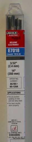 Lincoln electric e7018 ac stick electrode 3/32&#034; x 14&#034; x 1 lb - ed033695 for sale