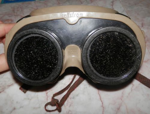 Vintage SellstromTan Rubber Plastic Welding Goggles Steampunk Protective NR!