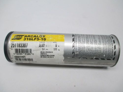 New esab 251183307 arcaloy 316lf5-16 3/32in 2.4mm 5-1/2lb electrode d276742 for sale