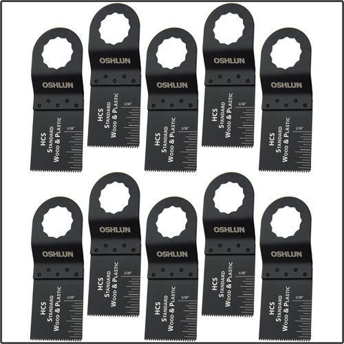 Oshlun mms-0310 1-1/3-inch standard hcs oscillating tool blade - 10 pack for sale