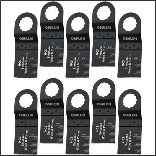 Oshlun MMS-0310 1-1/3-Inch Standard HCS Oscillating Tool Blade - 10 Pack