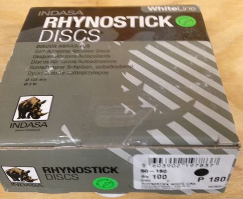 Rhynostick white line 5&#034; 180 grit sanding disc (100 count) for sale