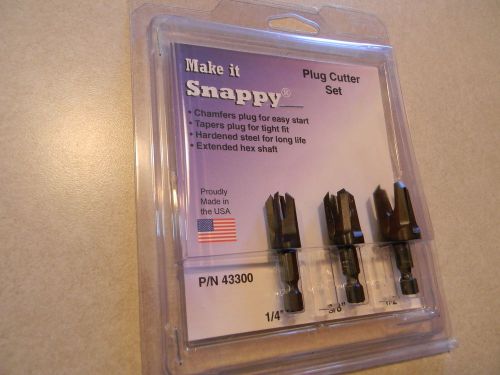 Snappy 3 pc. plug cutter set, 1/4, 3/8, 1/2 for sale