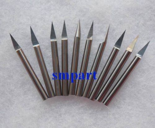 10 pcs 3.175mm carbide flat bottom bits pcb engraving cnc router tool 20°0.2mm for sale