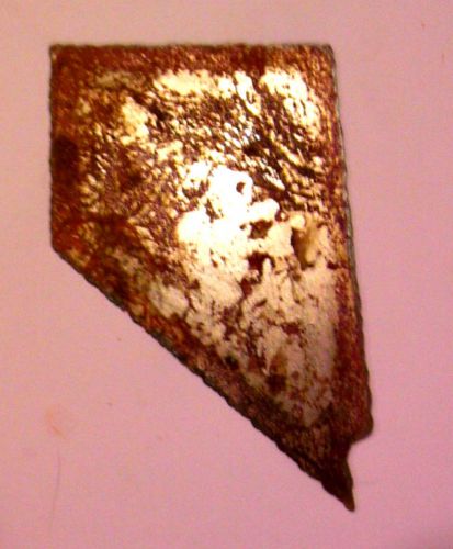 6 Inch NEVADA State Shape Rough Rusty Metal Vintage Stencil Ornament Magnet