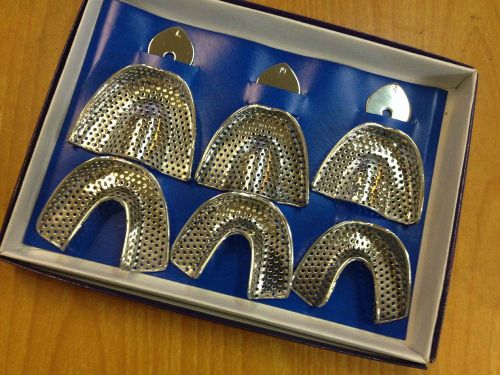 6pcs dental impression trays set trays-stainless solid denture instruments hu-1 for sale