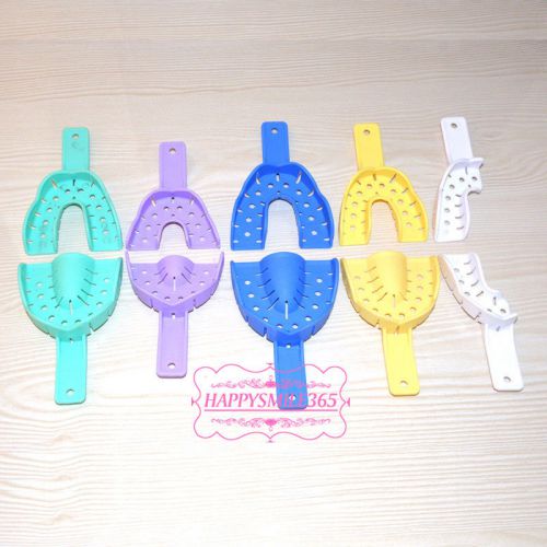 10 pcs (5 pairs) reusable colored dental impression trays sets lowest price for sale