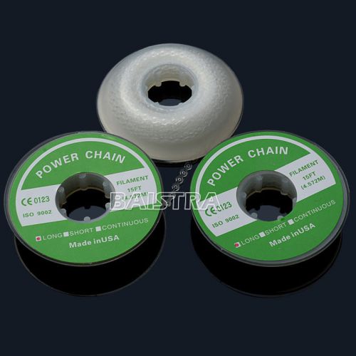 New 3 rolls of dental orthodontic elastolink chain (clear) long size for sale