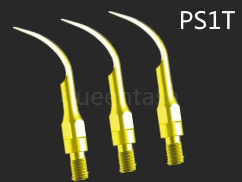 3 x new dental perio scaling tip ps1t fit sirona scaler handpiece golden for sale