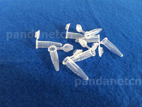 100pcs 0.5ml cylinder bottom micro centrifuge tubes w caps clear for sale