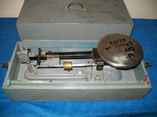 Vintage School Science Class Ohaus Triple Beam Scale With Weights &amp; Custom Box