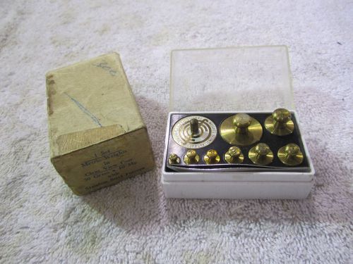 Ohaus Scale Fractional Weights Brass Weight Set In Case and Box 50 Gram x 10 Mg.
