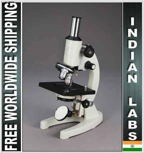 40X-625X Student Compound School Microscope, Glass Optics, All Metal, India Make
