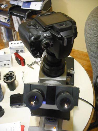 Canon rebel camera adapter + olympus microscope trinocular tube 4 u-cmad3 abcx for sale