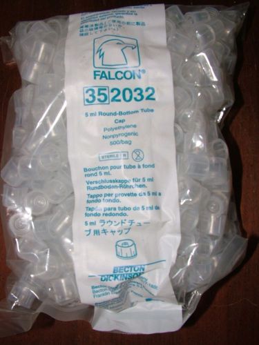 Bd falcon 5 ml round bottom tube cap 500/pack #352032 for sale