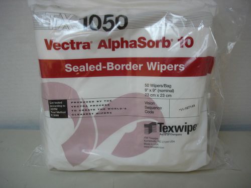 BAG OF 100 TX1050 Vectra AlphaSorb10 9&#034; x 9&#034; Polyester Cleanroom Wiper  TEXWIPE
