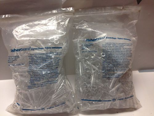 2- 500 fisherbrand centrifuge tubes 1ml capacity with caps #04-978-145 for sale