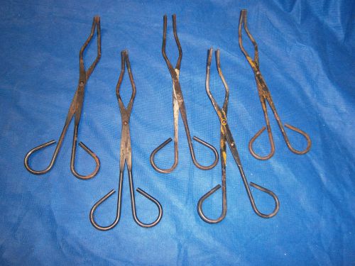 Lot of 5 vintage test tube clamps graspers science