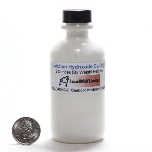 Calcium hydroxide - slaked lime - caoh2 99% pure 2 oz in plastic bottle from usa for sale