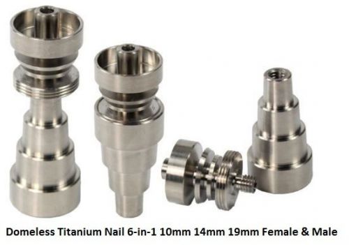 Adjustable Domeless Titanium Nail 6-in-1 10mm,14mm,18mm,19mm Female &amp; Male