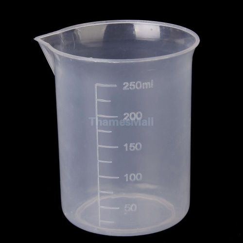 250ml Transparent Plastic Graduated Beaker Measuring Cup Kitchen Lab Test Tool