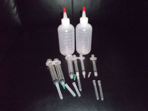 E liquid vaporizer  2  8 oz  empty  bottles  e juice with 3 10ml  3 3ml syringes for sale