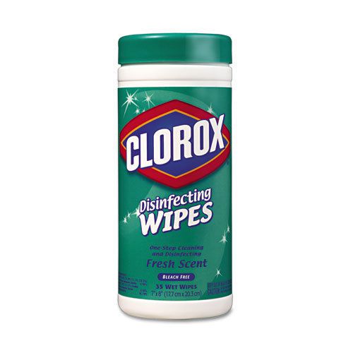 Clorox Fresh Scent Disinfecting Wet Wipes, Cloth, 7 x 8, 75/Canister- COX15949EA