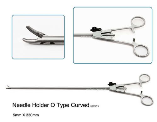 New needle holder o type 5x330mm curved laparoscopy for sale