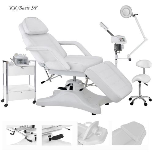 Hydraulic massage table beauty couch side trolley set and stool steamer