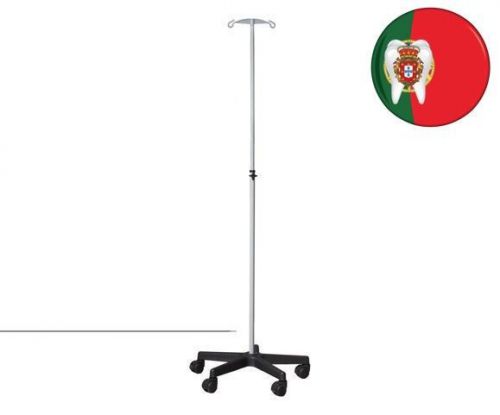 New medical hospital iv stand pole 5 wheels 2 hooks stainless steel angelus for sale