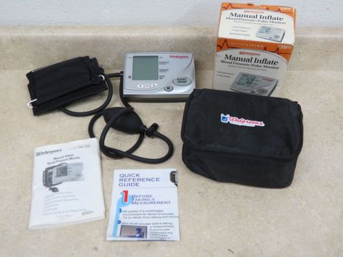 Walgreens Manual Inflate Blood Pressure/Pulse Monitor Large Display Nice!