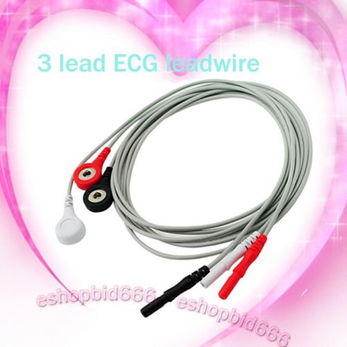 Sale 3 lead ECG leadwire, Snap,Holter Recorder ECG Patient Cable TPU Material