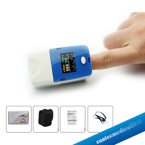 Pulse Rate Oximeter oxymeter Oximetry Spo2 OLED BLOOD oxygen PR blue FREE CASE