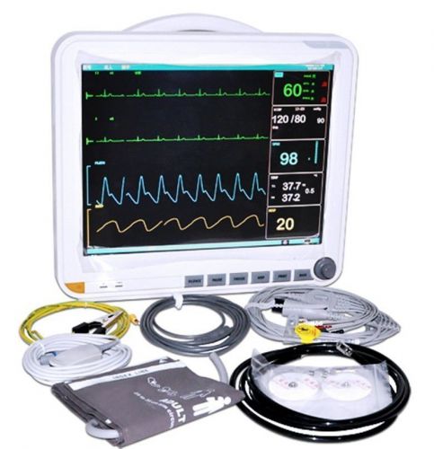 2015 ce 15-inch 6-parameter patient monitor nibp spo2 ecg temp resp pr  icu ccu for sale