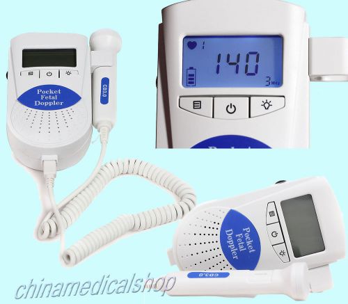 FDA Prenatal Fetal Doppler Baby Heart Monitor + 1 GEL FHR LCD DISPLAY 2MHZ PROBE