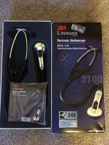 New Littman Electronic Stethocope Model 3100 In Black