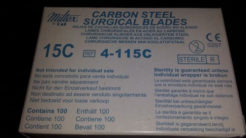 (100) MILTEX CARBON STEEL SURGICAL BLADES 4-115c 15C